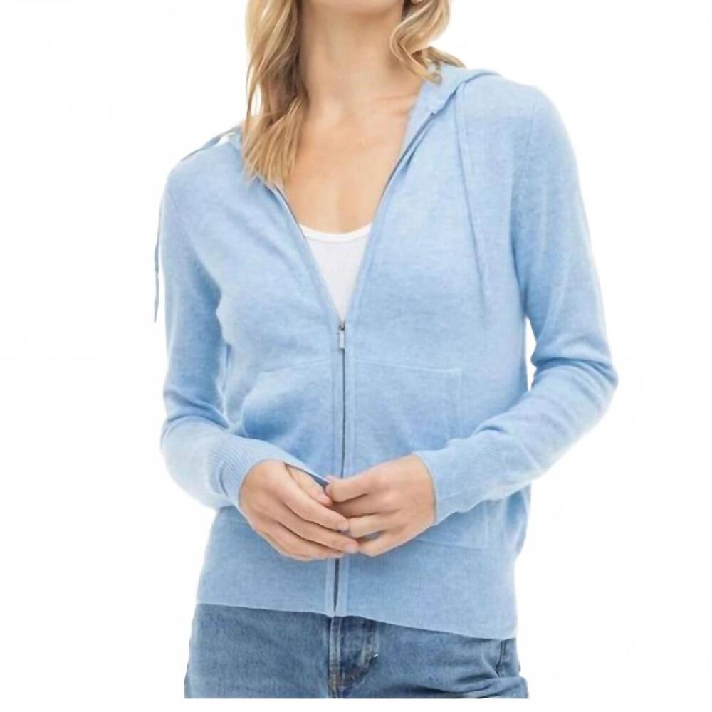 NEW PURA CASHMERE essential cashmere hoodie in stonewash